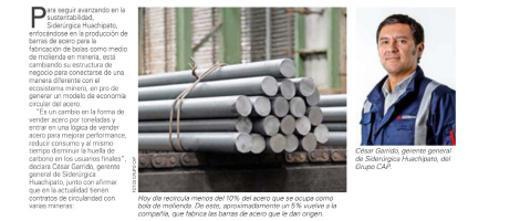 Avanza en la producción de acero verde para procesos de molienda